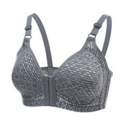 Ozmmyan Wirefree Bras for Women ,Plus Size Front Closure Lace Bra Wirefreee Extra-Elastic Bra Adjustable Shoulder Straps Sports Bras 36B/C/D-44B/C/D, Summer Savings Clearance